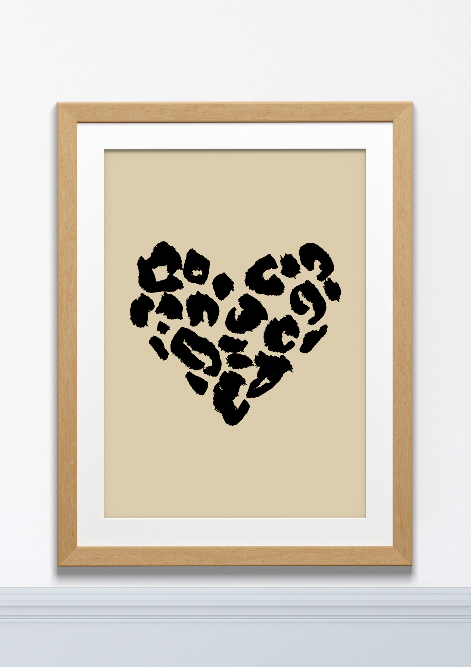 Untamed Heart – Abstract Leopard Print Art