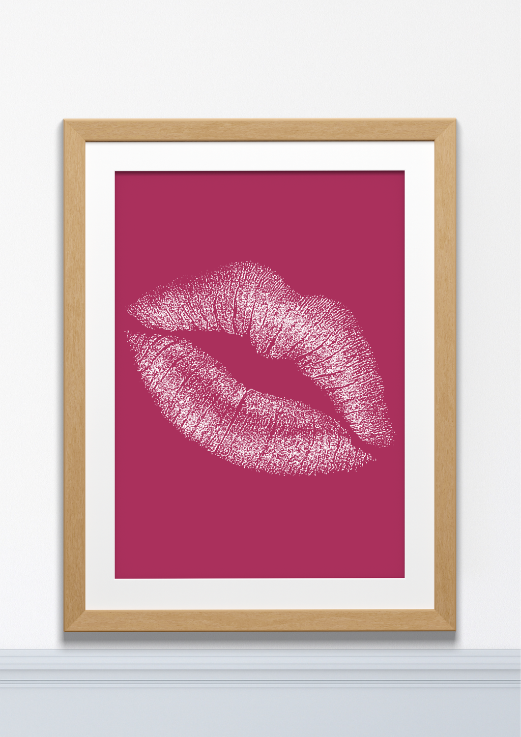 Smooches – White Lips Art Print