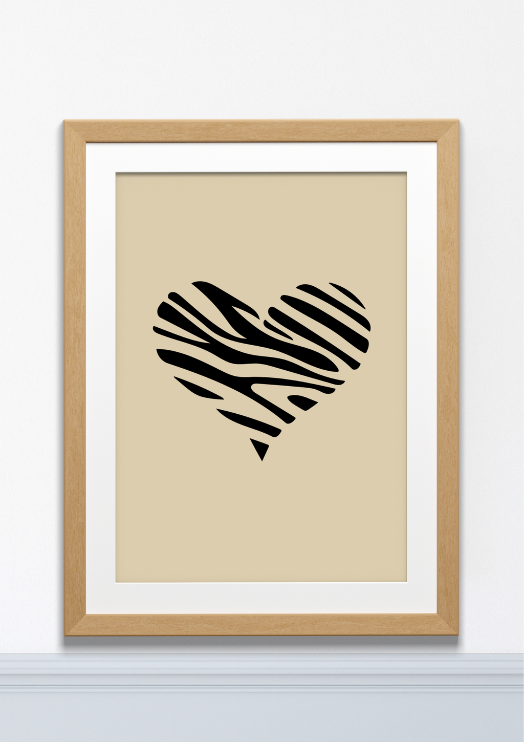 Wild Love – Zebra Heart Wall Art