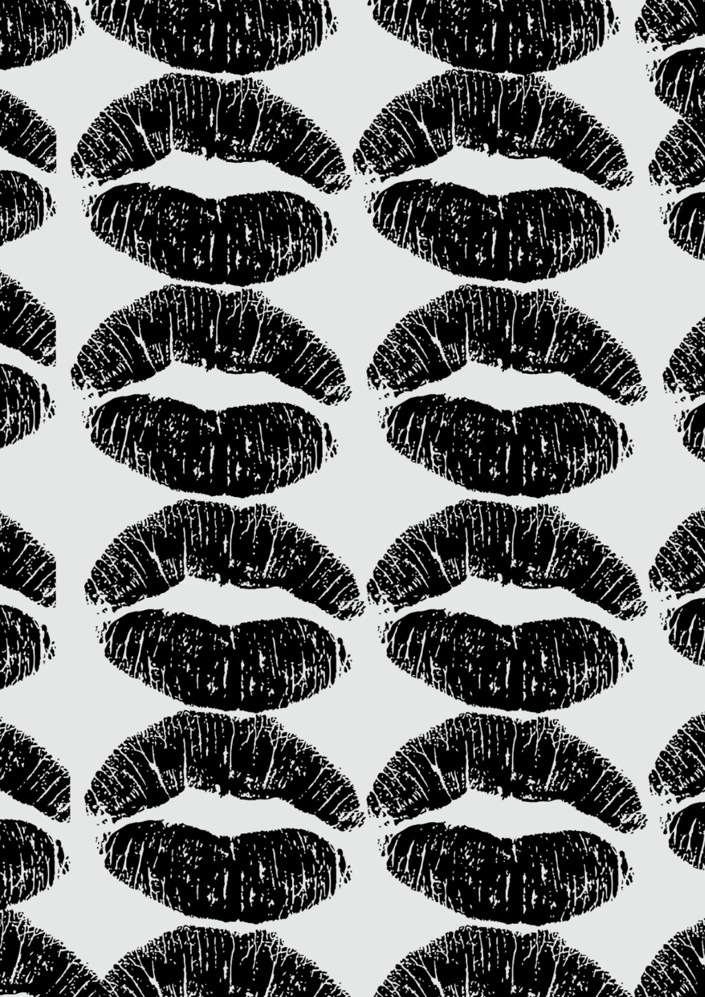 Kiss Kiss – Black & White Lips Art Print