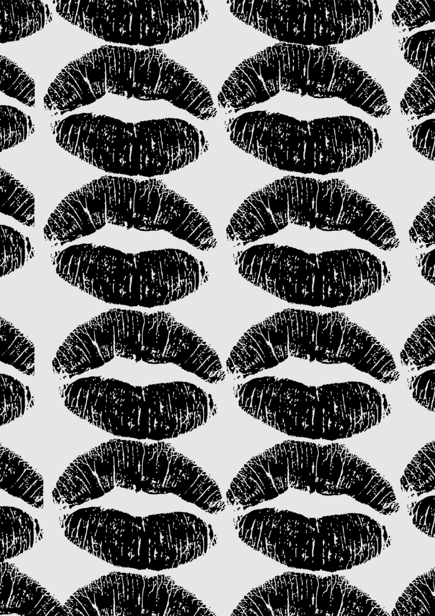 Kiss Kiss – Black & White Lips Art Print