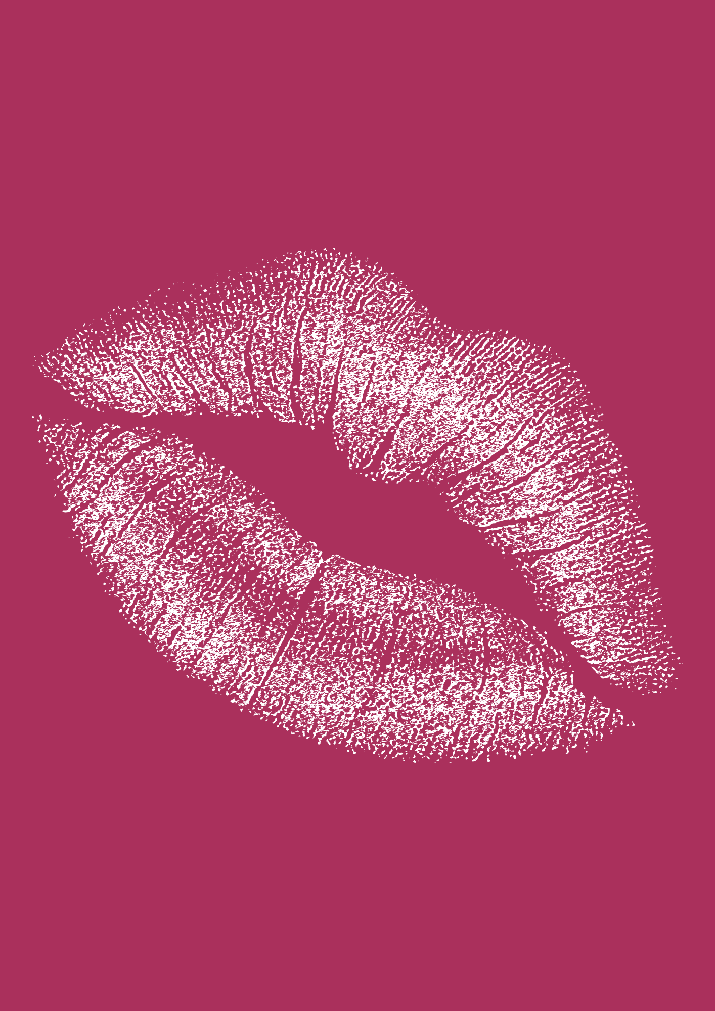 Smooches – White Lips Art Print