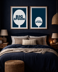 Big Spoon Little Spoon Print Set — Funny Couples Bedroom Wall Art | Matching Prints