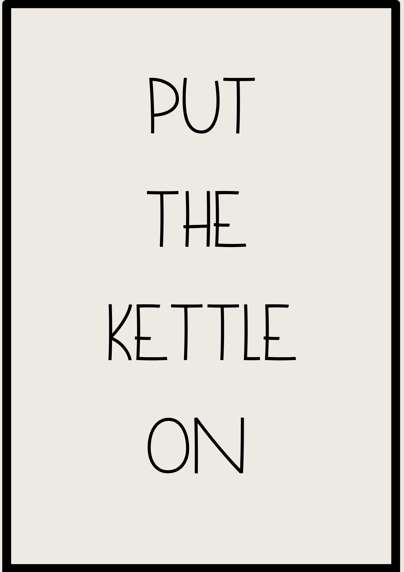 Put The Kettle On Wall Art – Funny Kitchen Print UK | British Tea Lover Decor