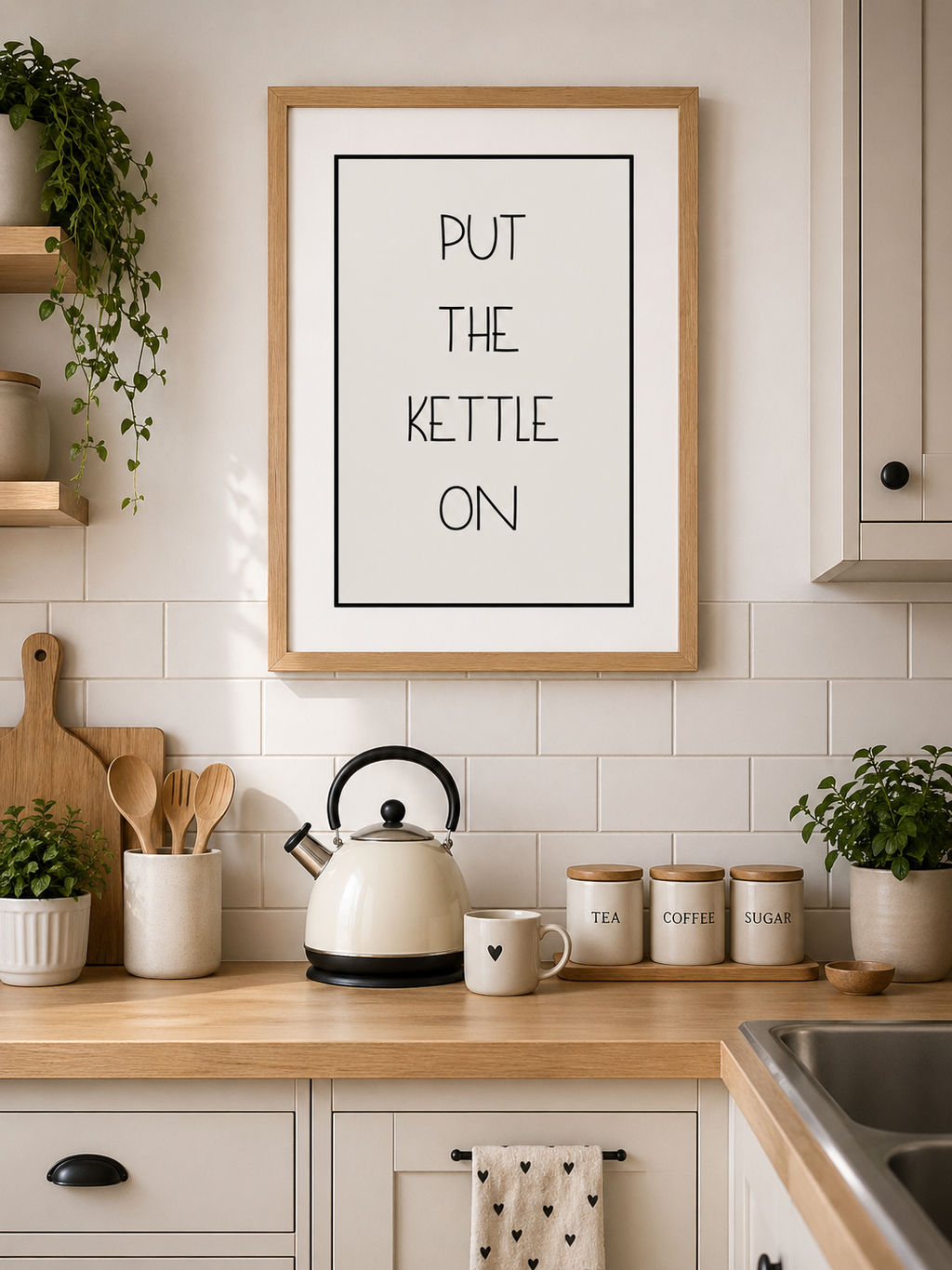 Put The Kettle On Wall Art – Funny Kitchen Print UK | British Tea Lover Decor